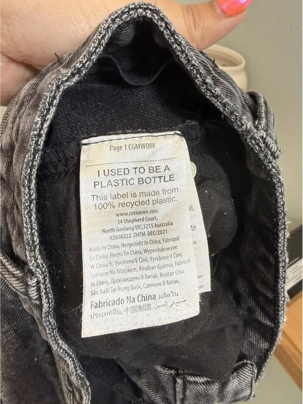 Cotton On Mom Jean In Black Acid Wash - Women's 4